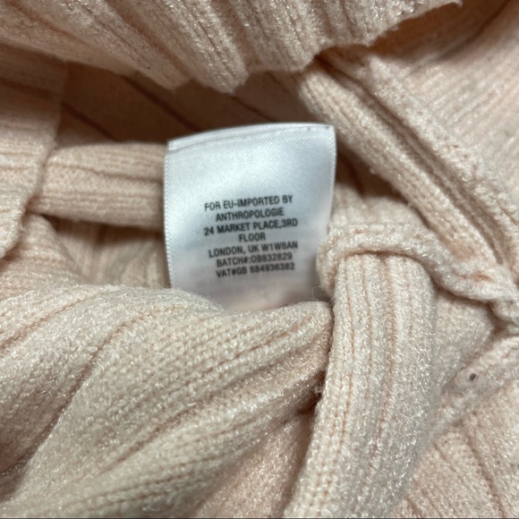 Anthologies Moth blush turtleneck dolman sleeve rib knit sweater size S - Picture 5 of 7